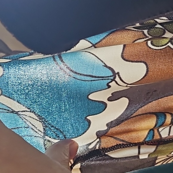 Studio Y Retro Coral, Turquoise, and Brown Halter Dress - Picture 11 of 12